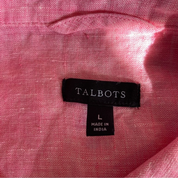 TALBOTS Linen Popover 1/2 Button Down Tunic Top Large NWOT - Picture 6 of 7